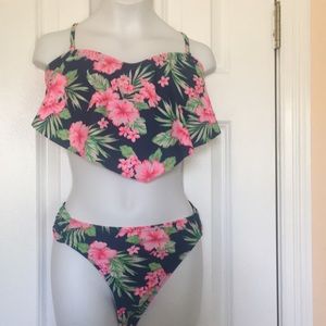 Floral Hawaiian Bikini Size Large